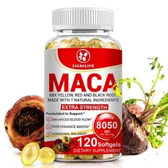 Maca Root Capsules 8050mg |120 Pills | Red, Yellow,Black Maca Supplements-