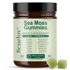 16-In-1 Formula, Sea Moss Gummies, 60 Count, Vitamin C D, Daily Botanical Blend