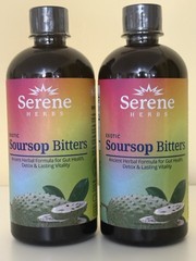 2 Pack Serene Herbs Exotic Soursop Bitters Liquid Gut Health Detox Vitality