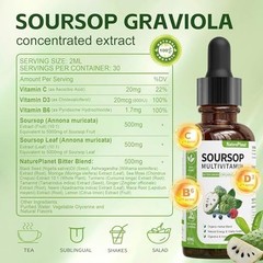Soursop Multivitamin Liquid Drops, Bitters Liquid, Organic Soursop Leaf Extract