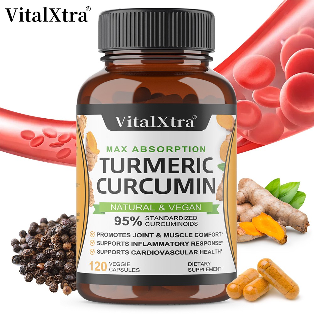 Turmeric Curcumin With Black Pepper,Support Joint Health High Absorption 120caps