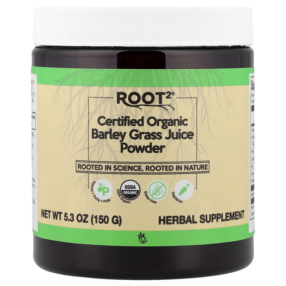 Root2®, Certified Organic Barley Grass Juice Powder, 5.3 oz (150 g)