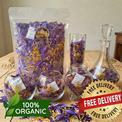 Organic Blue Lotus Tea Dried Flowers 100% Natural Herbal Relaxing Tea Nymphaea++