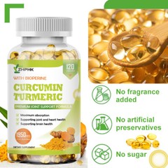 Turmeric 1950mg Curcuminoids Ginger Black Pepper 120 Capsules Exp 12/26