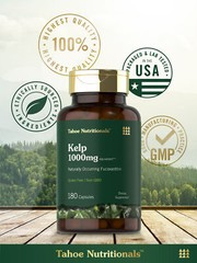 Kelp Capsules 1000mg | 180 Count | Non-GMO, Gluten Free | by Tahoe Nutritionals