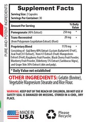 resveratrol supplement – Pomegranate 40% Extract 250mg – antiaging antioxidant 1
