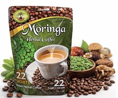 Moringa Herbal Coffee 4-in-1 22 Sachets Reishi Shiitake Nutrition, Detox,Energy