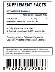 Maca Root Powder Capsules Organic