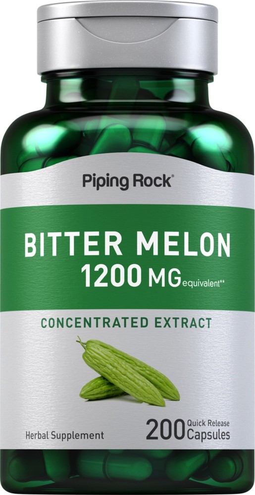 Bitter Melon Capsules | 1200mg | 200 Count | Non-GMO Extract | by Piping Rock