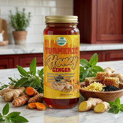 Made in USA Energy Boost Turmeric Ginger Honey – 16 oz