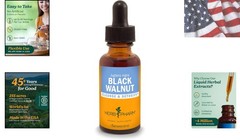 Black Walnut Liquid Extract Drops for Cleansing and Detoxifying, 1 Oz