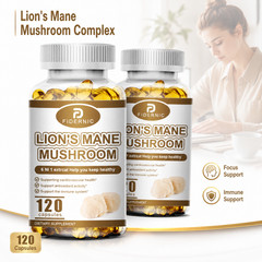 2 Bottles Lion’s Mane Mushroom Complex 120 Capsules Daily Focus Immune Support
