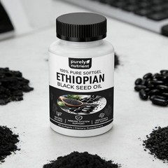 Ethiopian Black Seed Oil Softgels |4.64% Thymoquinone |Gluten-Free, 60 Capsules+