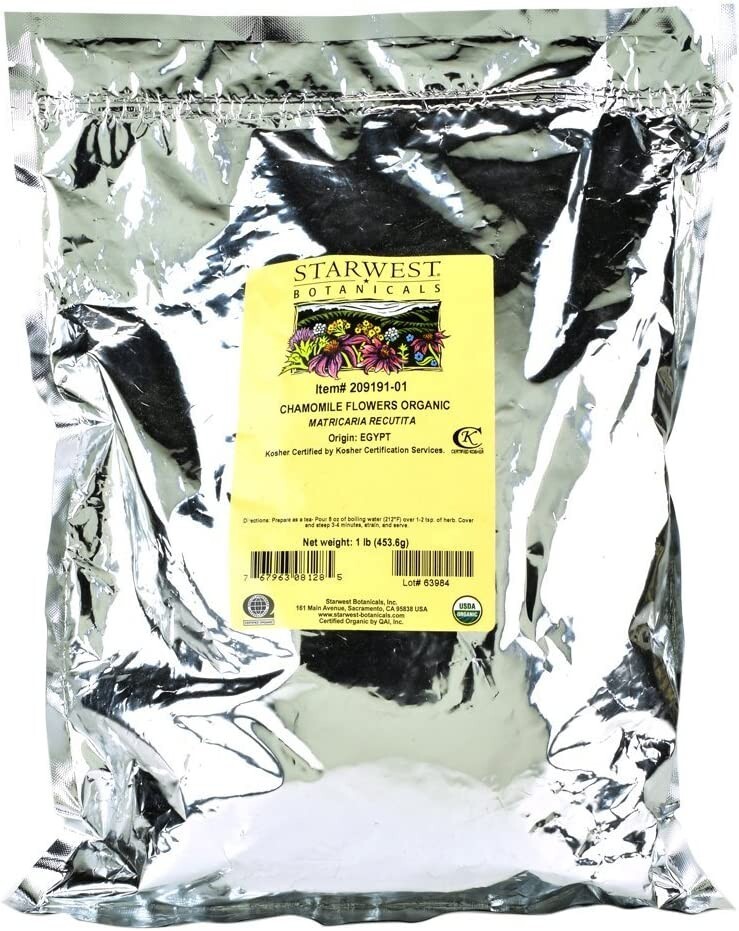 Chamomile Flower Whole (Egypt), 1 Pound by Starwest Botanicals Organic