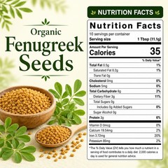 Organic Fenugreek Seeds (8 oz) – Gluten Free, Non-GMO Whole Methi Seeds