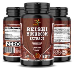 Pure Reishi Mushroom Extract 20:1 Organic Strong Capsules (Ganoderma Lucidum)