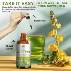 Mullein Drops for Lungs Mullein Leaf Extract for Lungs & Respiratory Immune 60ML
