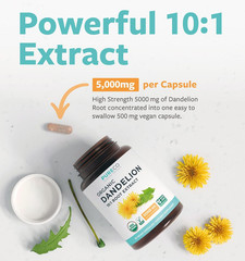 USDA Organic Dandelion Root Extract – High Potency 10:1 Dandelion Root Supplemen