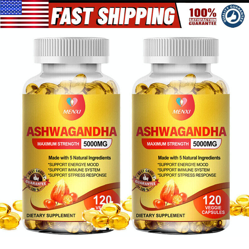 Ashwagandha 5000mg – 240 Vegan Tablets Pure Root Extract High Strength Capsules