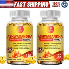 Ashwagandha 5000mg – 240 Vegan Tablets Pure Root Extract High Strength Capsules