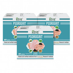 Divya Psorogrit 60 Tab x 3 | Relief in Psoriasis, Itching, Allergy | 2027 Expiry