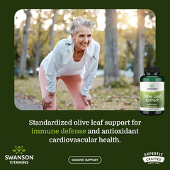 Swanson Olive Leaf Extract Capsules with 20% Oleuropein 120 Count (Pack of 1)