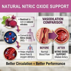 Natural Nitric Oxide Booster – 1500mg Organic Beetroot for Energy & Recovery