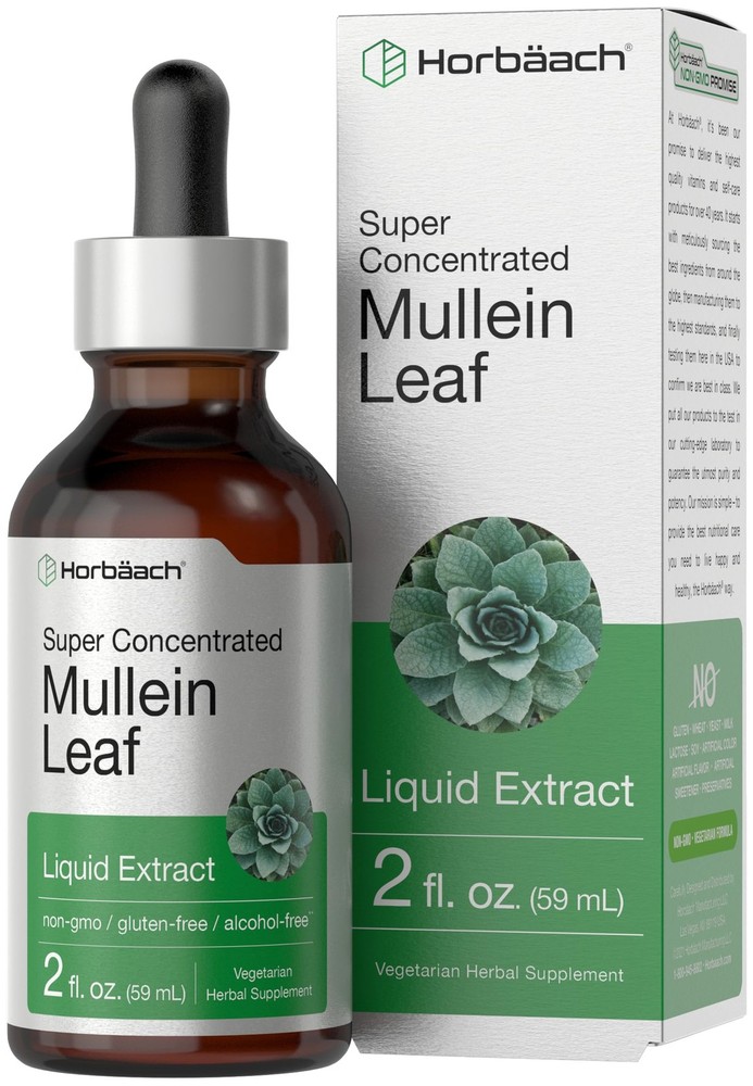 Mullein Leaf Extract Drops | 2 fl oz | Alcohol Free Liquid Tincture | Vegetar…