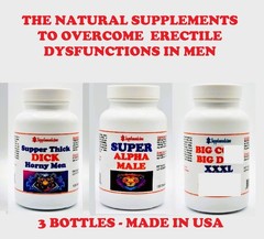 POWERFUL ORGANIC HERBS FOR SUPER ALPHA MALE – 3 BOTTLES – MADE USA