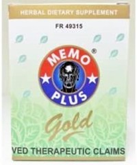 Memo Plus Gold Herbal Dietary Supplement (Bacopa Monniera Extract) 30 tablets