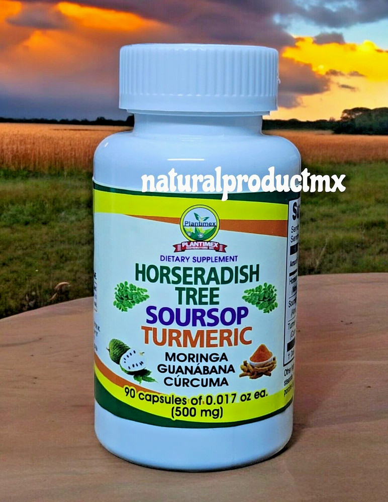 Guanabana Soursop Moringa Curcuma Turmeric 90 Capsules Antioxidants by Plantimex