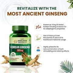 Korean Red Panax Ginseng Capsules – 800 MG 100 Veg Capsules boost vigor vitality