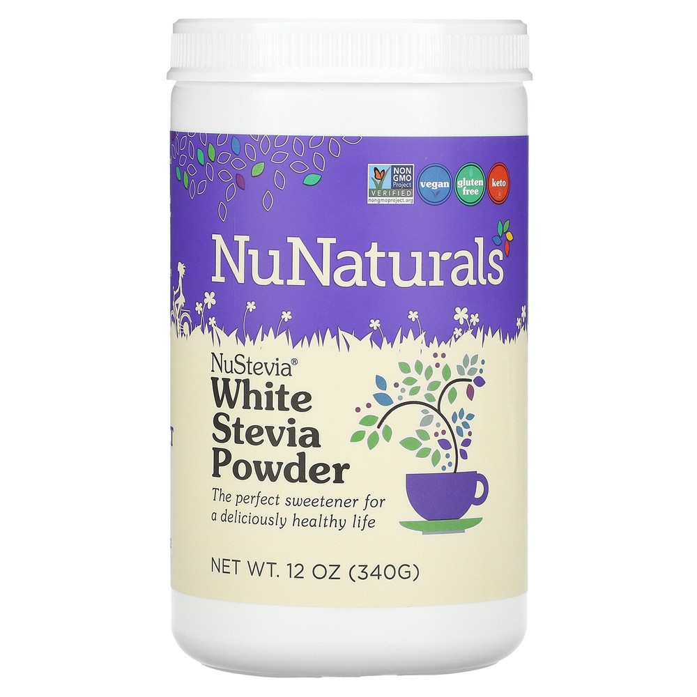 NuNaturals NuStevia White Stevia Powder 12 oz 340 g Sugar-Free