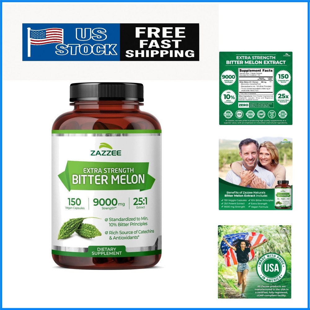Potent 25:1 Bitter Melon Extract with 10% Bitter Principles, 150 Capsules