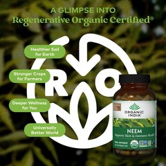 ORGANIC INDIA Neem Leaf Capsules, Herbal Supplement – 180 Count (Pack of 1)