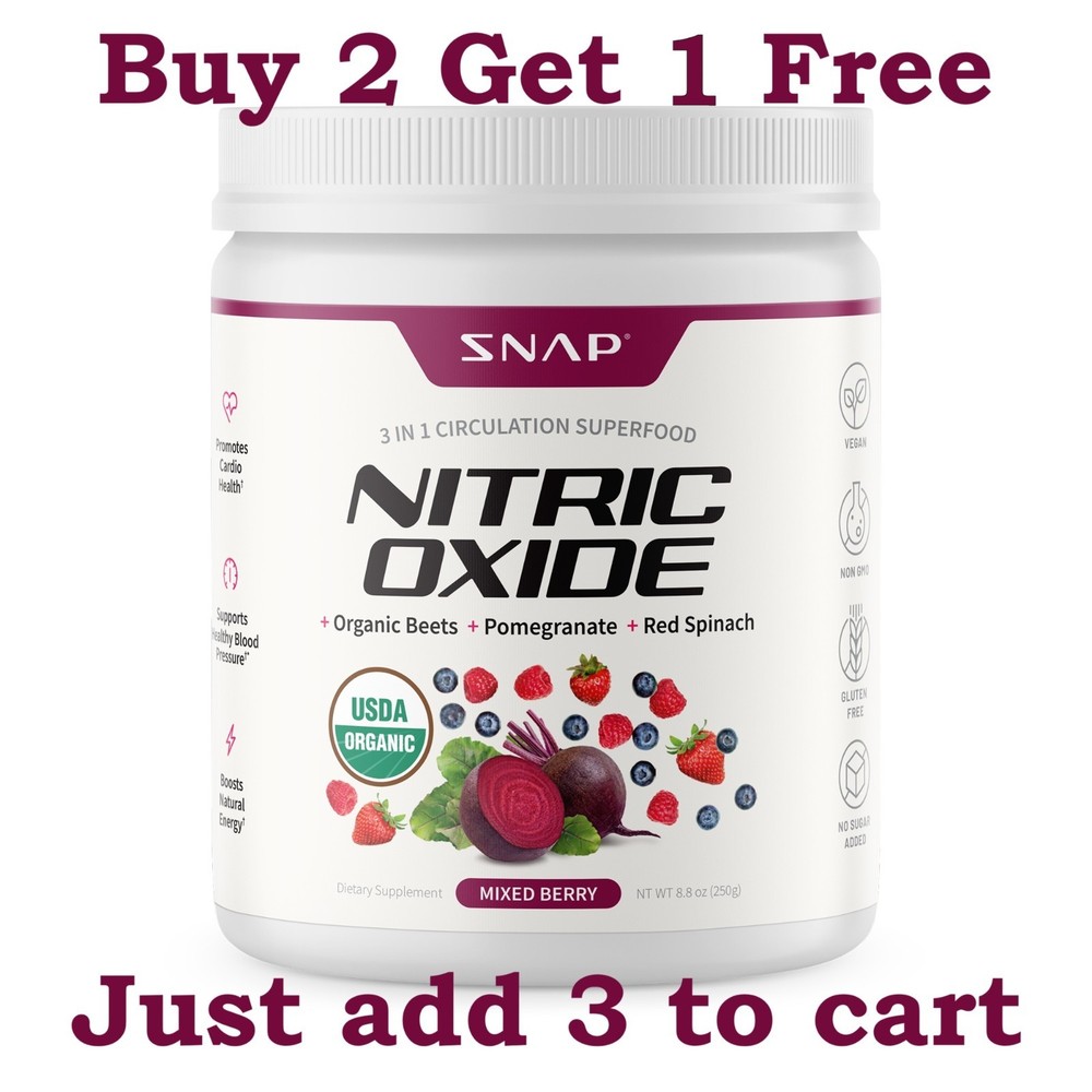 SNAP Nitric Oxide Booster Organic Beets Powder for Stamina Circulation Strength