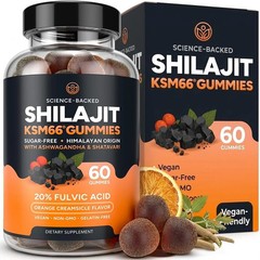 Sugar-Free Himalayan Shilajit Gummies for 60 Count (Pack of 1), Dark Orange