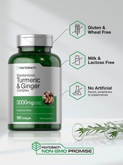 Turmeric Curcumin & Ginger Complex 3000 mg | 180 Softgels | by Horbaach
