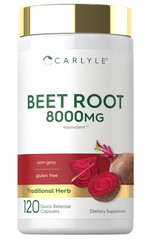 USDA Organic Extra Strength Beet Root 20:1 Extract 8000 mg Strength 120 Capsules