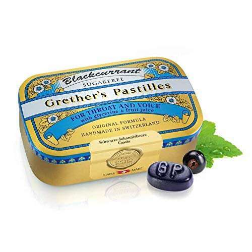 GRETHER’S Pastilles Sugar Free, Blackcurrant, 15 oz/4 Tins of 3.75oz