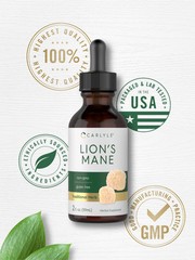Lions Mane Extract Liquid | 2 Fl Oz | Vegetarian Tincture | by Carlyle