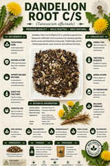 Dandelion Root C/S Wild Crafted Taraxacum officinale Premium Herb | Cut & Sifted