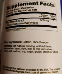 Bitter Melon Standardized Extract 500mg180 Caps Synephrine