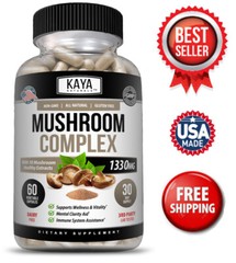 10x Mushroom Complex Supplement, Lions Mane, Reishi, Shiitake, Immune Capsule