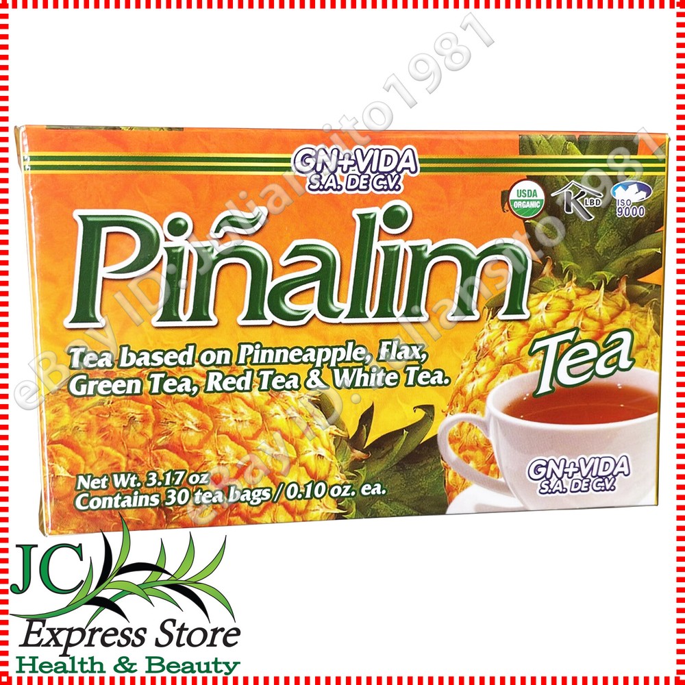 PINALIM TEA BASED ON PINEAPPLE FLAX GREEN TEA RED TEA WHITE TEA 30 TEA BAGS GN+V