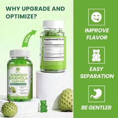2Pack Soursop Graviola Gummies Soursop Leaves Extract Antioxidant Immune Support