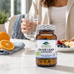 Pure Mountain Botanicals Olive Leaf Extract Capsules – 400mg Organic Olive Leaf