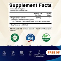 Vitamatic Astragalus Capsules 5000mg Supplement – 200 Count