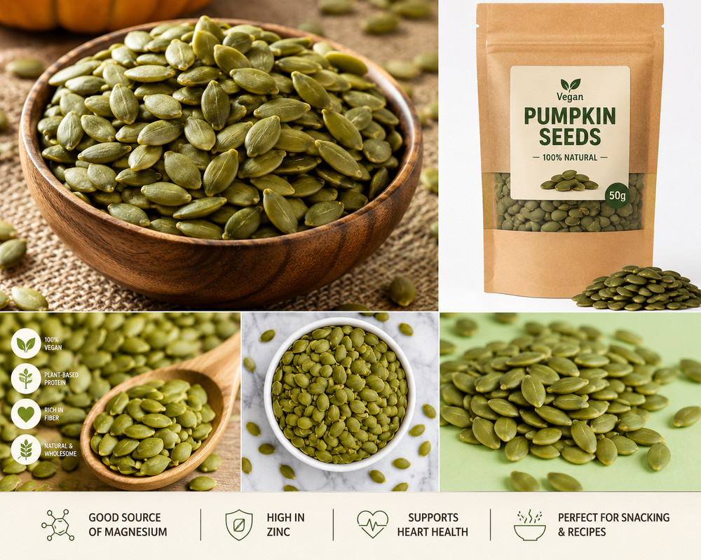 Vegan Pumpkin Seeds 50 بذور اليقطين القرع