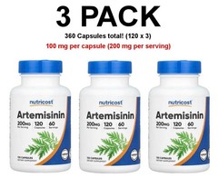 Nutricost, Artemisinin, 3 PACK, 120 Capsules (360 total!), 100 mg per capsule